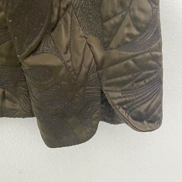 Vintage quilted silk jacket size 2X - Picture 3 of 8